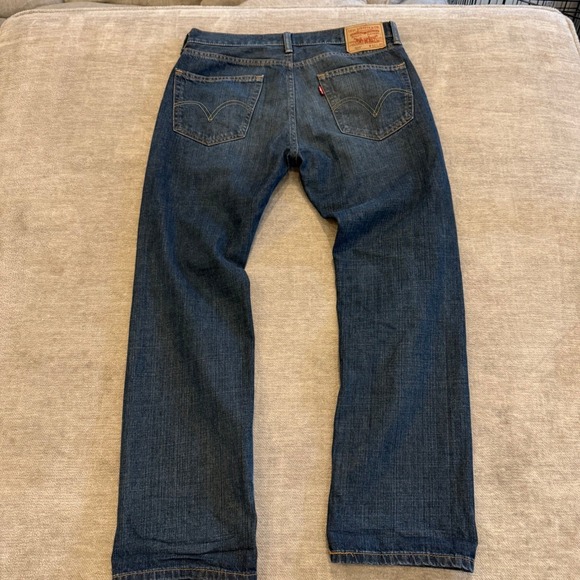 Levi Strauss 505 Straight Fit Mens Jeans Dark Wash Size 32 x 30 - Picture 2 of 6